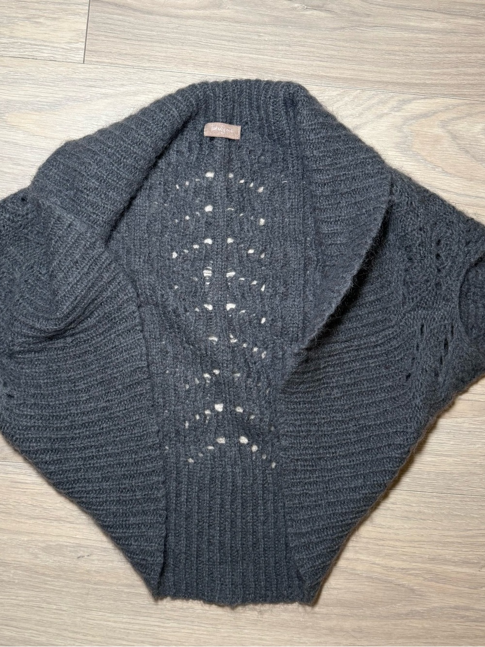 Twenty One Dark Charcoal Open-Front Knit Shrug Cardigan